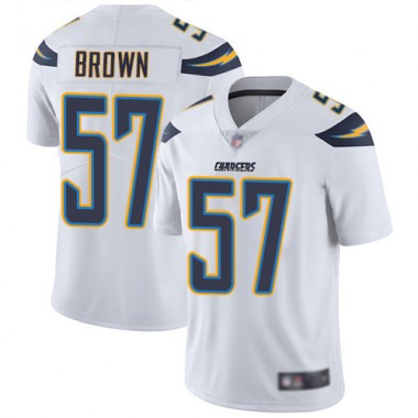 Los Angeles Chargers NFL Football Jatavis Brown White Jersey Men Limited  #57 Road Vapor Untouchable